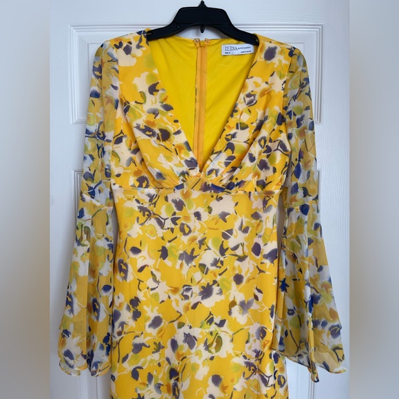 IEENA for Mac Duggal 70207 Bell Sleeve Floral Print Dress - Picture 5 of 9